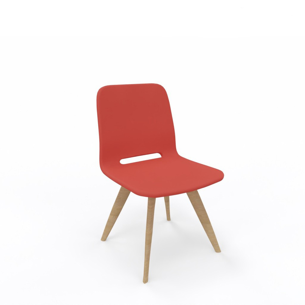 Krzesło kawiarniane, poczekalniane PAMP firmy MOBITEC - Czerwone