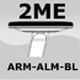 ARM 2ME: stałe, materiał - aluminium polerowane ALM, nakładka - tw. sztuczne (PA) czarne
