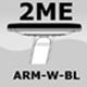 ARM 2ME: stałe, materiał - stal malowana W, nakładka - tw. sztuczne (PA) czarne