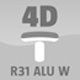 R31-ALU/W: reg. 4D, materiał - tw. sztuczne (PA+GF) alu/białe, nakładki - tw. sztuczne (TPE) czarne