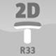 R33: reg. 2D, materiał - tw. sztuczne (PA+GF) czarne, nakładki - tw. sztuczne (TPE) czarne