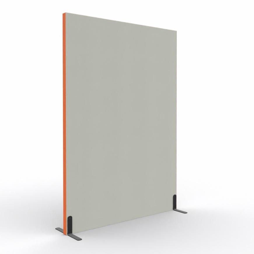 Ścianka podłogowa Softwork Ekran akustyczny tapicerowany 1800 x 1250 x 55 mm, bez podstawy, Tkanina Step popielaty i pomarańczowy