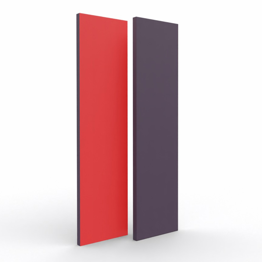 Ścianka podłogowa Softwork Ekran akustyczny tapicerowany 1800 x 450 x 55 mm, bez podstawy, Tkanina Step czerwona szminka i śliwka