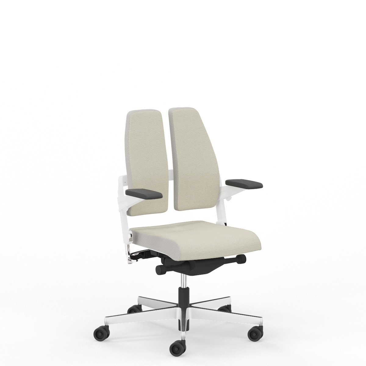 XILIUM KRZESŁO BIUROWE OBROTOWE DUO BACK Wersja kolorystyczna biała