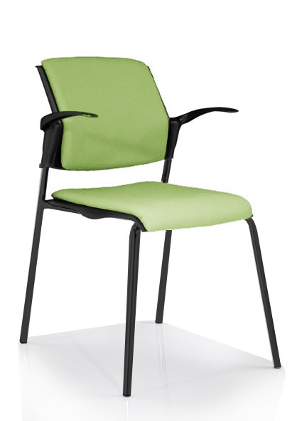 Krzesło konferencyjne WIKIDO Nowy Styl - Majencia  Zielone Ekoskóra