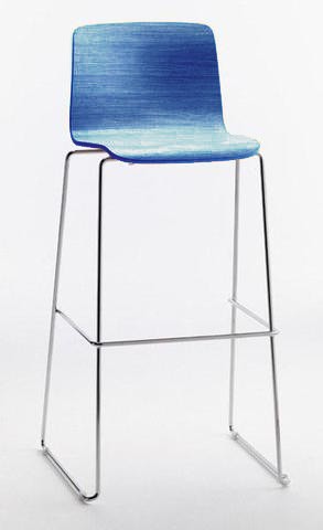 Krzesło barowe / HOKER BEBO SL 78 firmy SOFTLINE 1979 - Made in ITALY - Niebieski