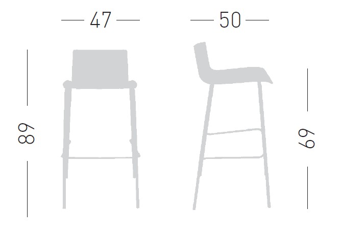 Główna galeria - Krzesło barowe / HOKER LILA Stool 69 firmy GABER - Made in ITALY (2)