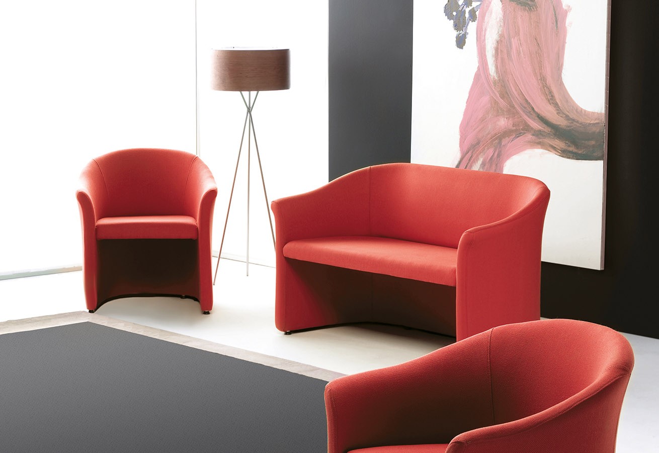 Główna galeria - Fotel ARCA firmy SOKOA - Made in France - Czerwony (2)