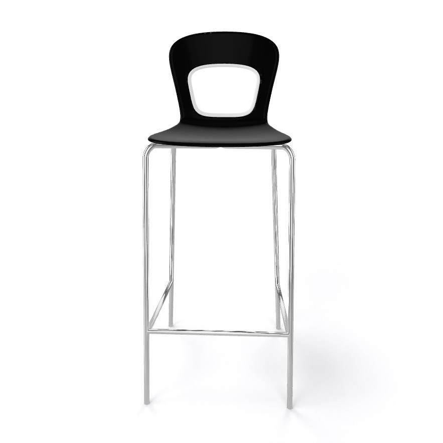 Krzesło barowe / HOKER BLOG 78 firmy GABER - Czarny z białym obramowaniem
