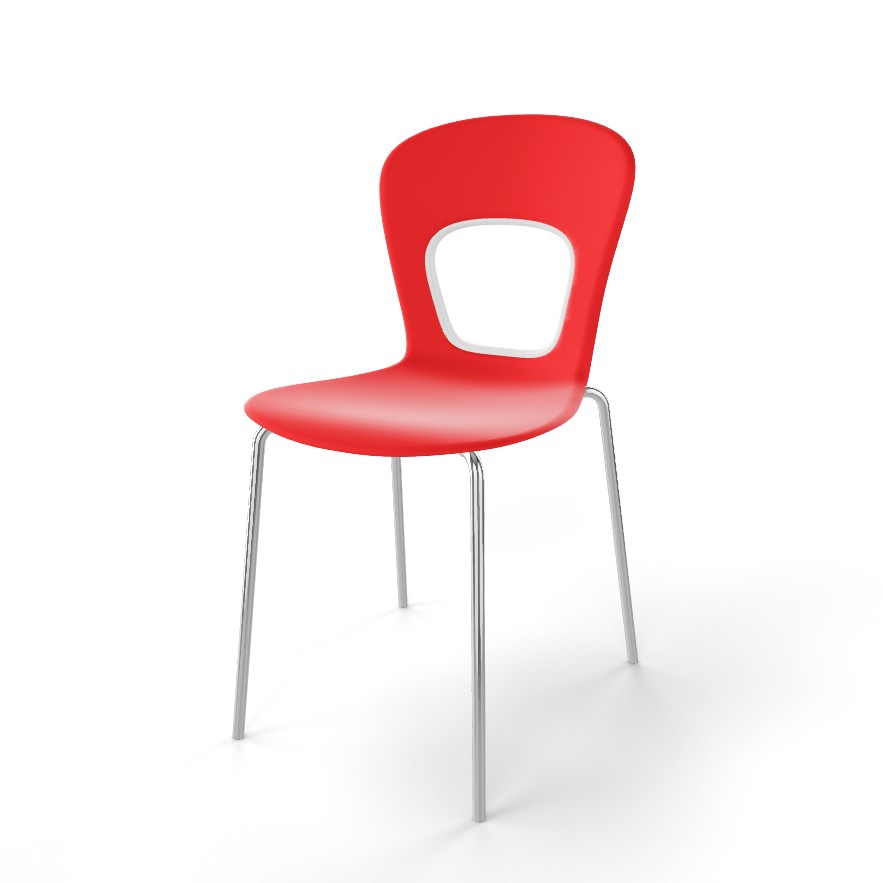 Krzesło kawiarniane BLOG firmy GABER - Czerwone z białą krawędzią