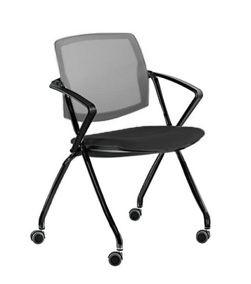 Składane krzesło konferencyjne Q-GO firmy SESTA - Made in ITALY  - Antracyt, kółka