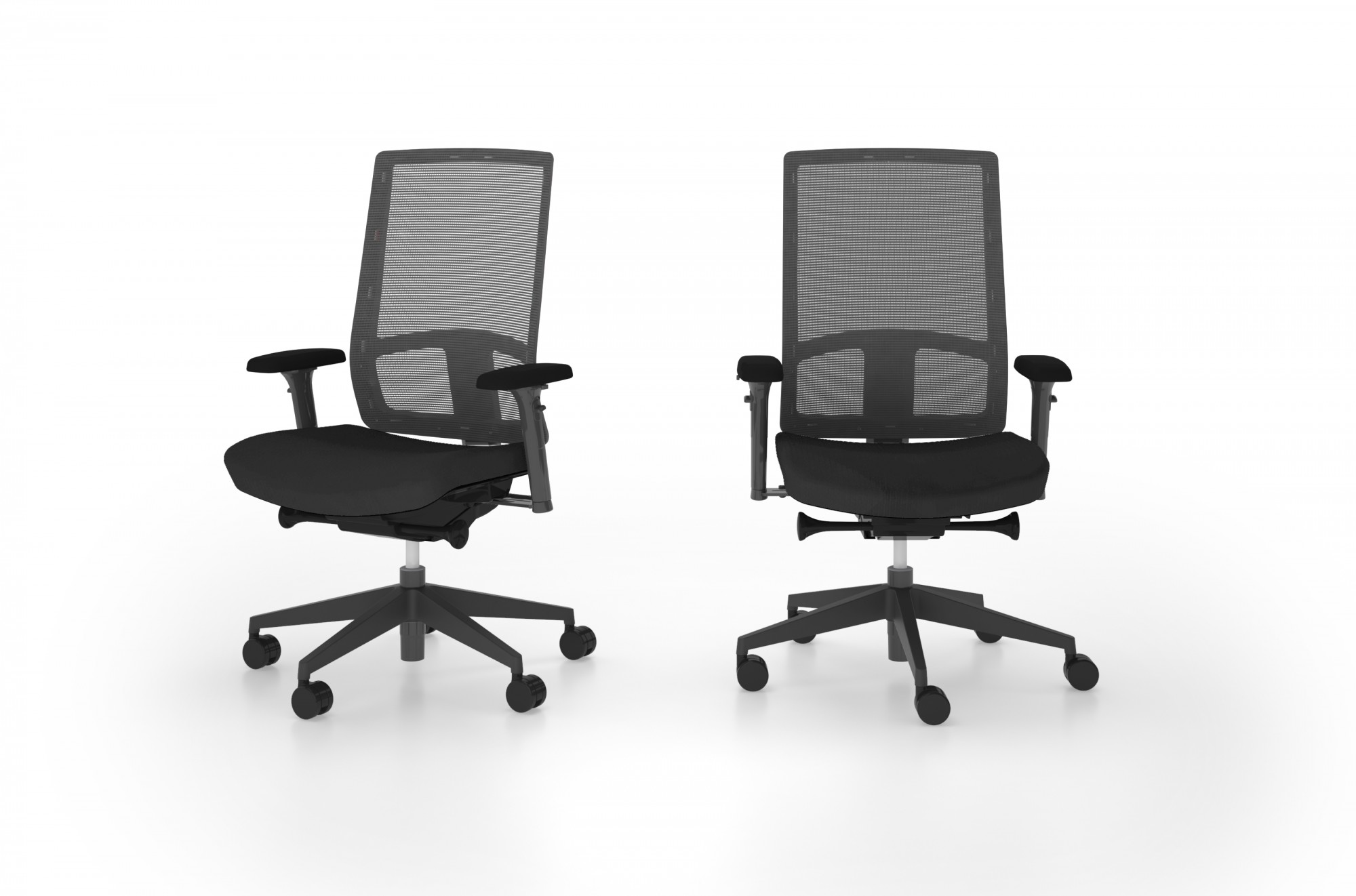 Fotel Obrotowy VIEW Nowy Styl - Majencia - Szare, Oparcie Siatkowe