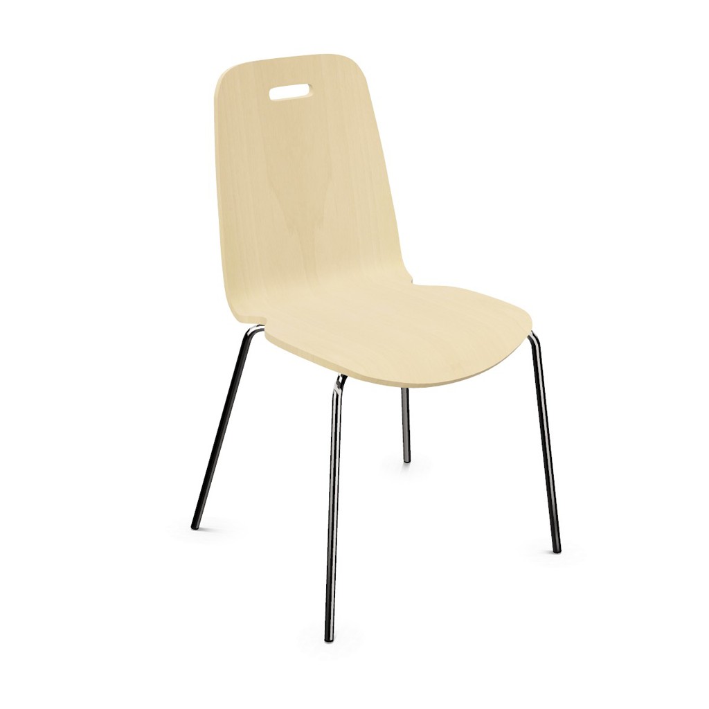 Krzesło kawiarniane CAFE II chrom sklejka Nowy Styl