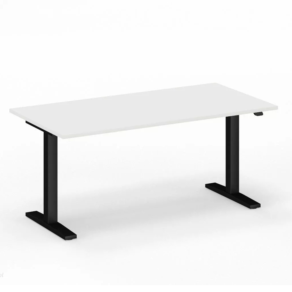 Biurko elektryczne eUP 2 - biały blat czarna podstawa Nowy Styl 1200x700cm