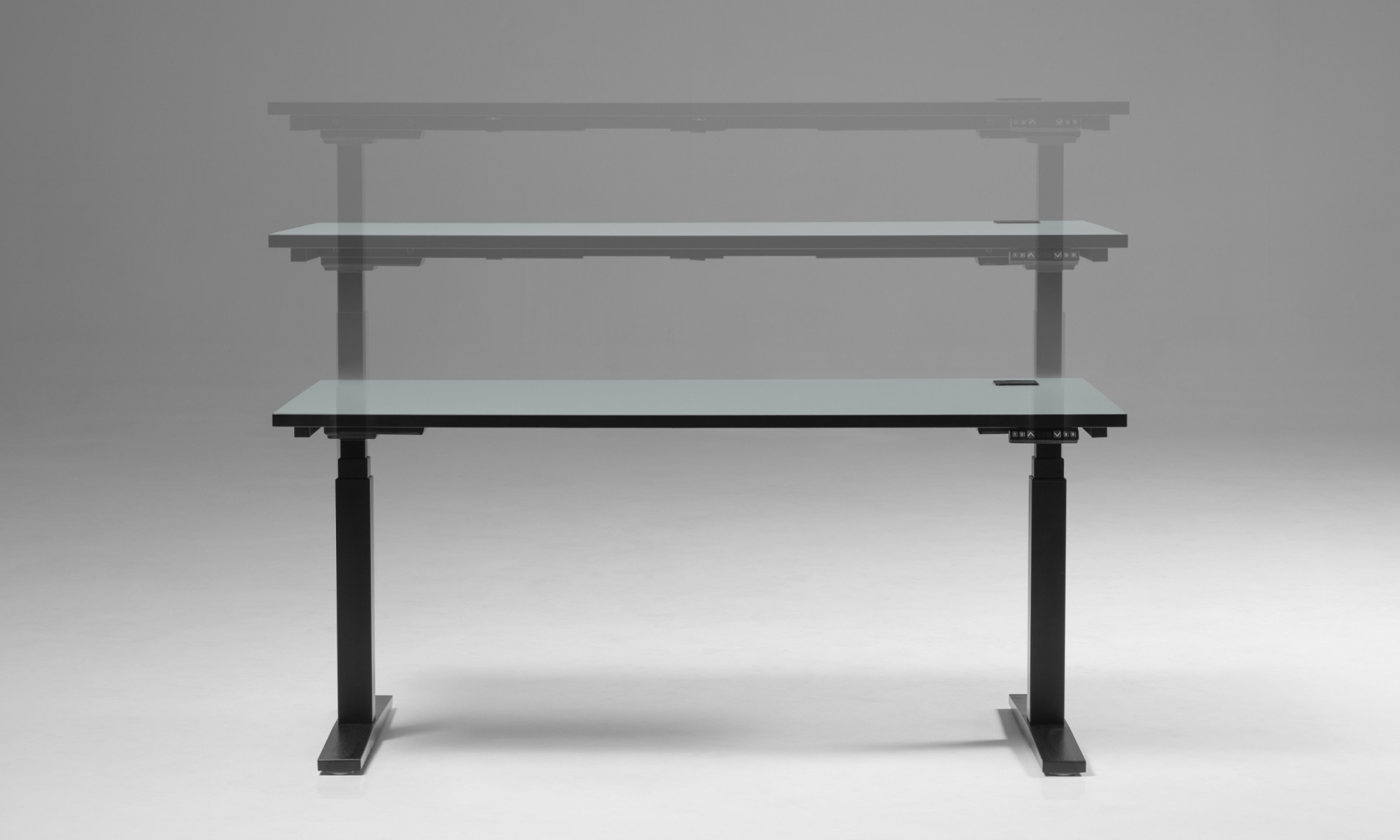 Główna galeria - Biurko elektryczne eUP 2 - biały blat czarna podstawa Nowy Styl 1200x700cm (2)