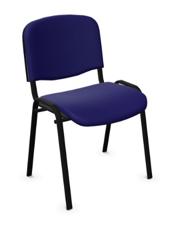 Krzesło konferencyjne ISO stelaż czarny tkanina niebieska Nowy Styl