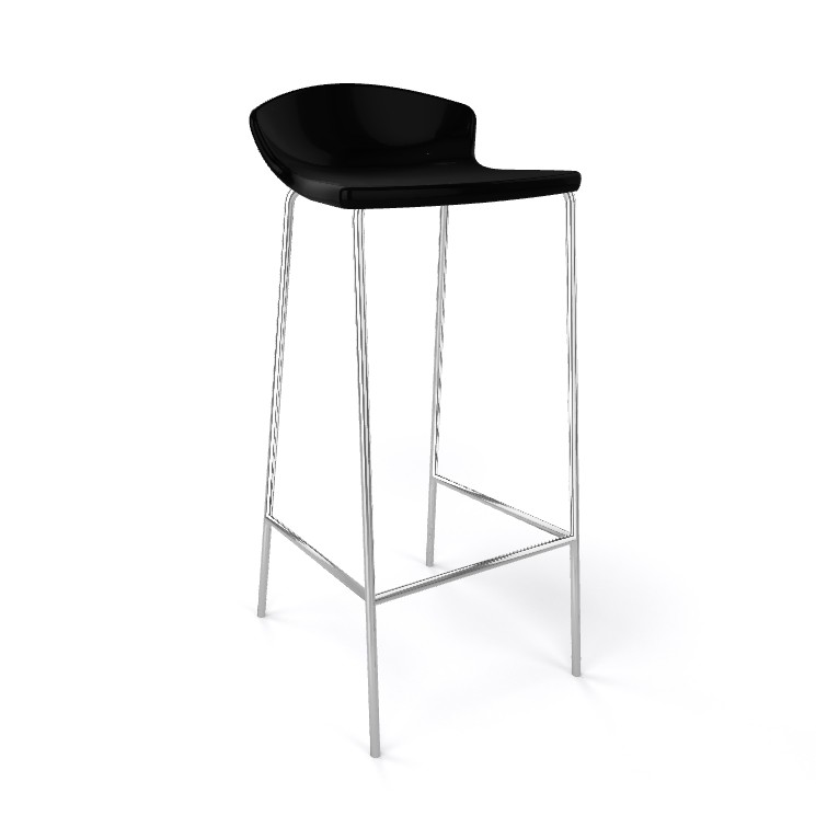 Główna galeria - Krzesło barowe / HOKER EASY H77 firmy GABER - Made in ITALY - CZARNE (3)