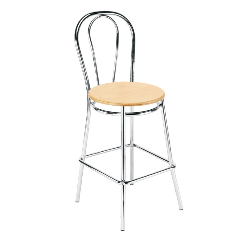 Hocker Tulipan chrom siedzisko sklejka bukowa Nowy Styl