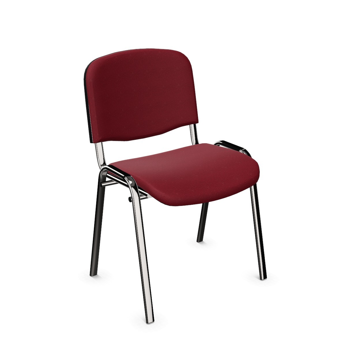 Krzesło konferencyjne ISO stelaż CHROM tkanina bordowa Nowy Styl