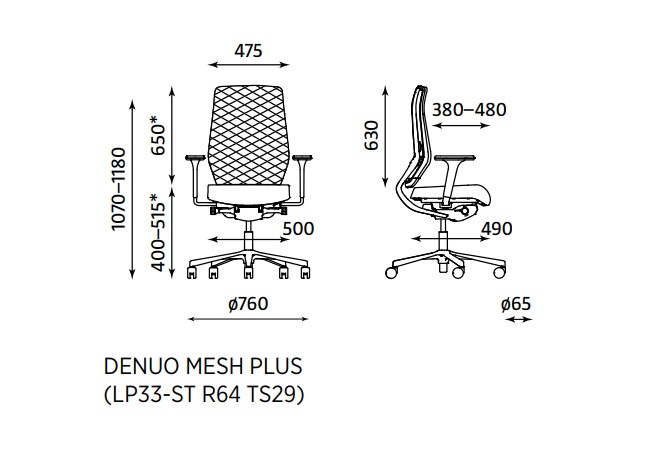 Główna galeria - Krzesło obrotowe DENUO SWIVEL MESH PLUS - Nowy Styl Czarne (3)