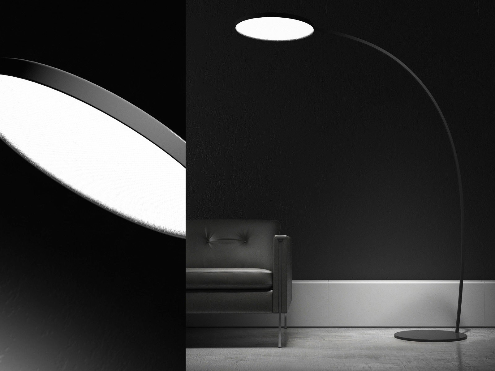 Główna galeria - Lampa łukowa, podłogowa BOW - LIGNE ROSET - kolor czarny (3)