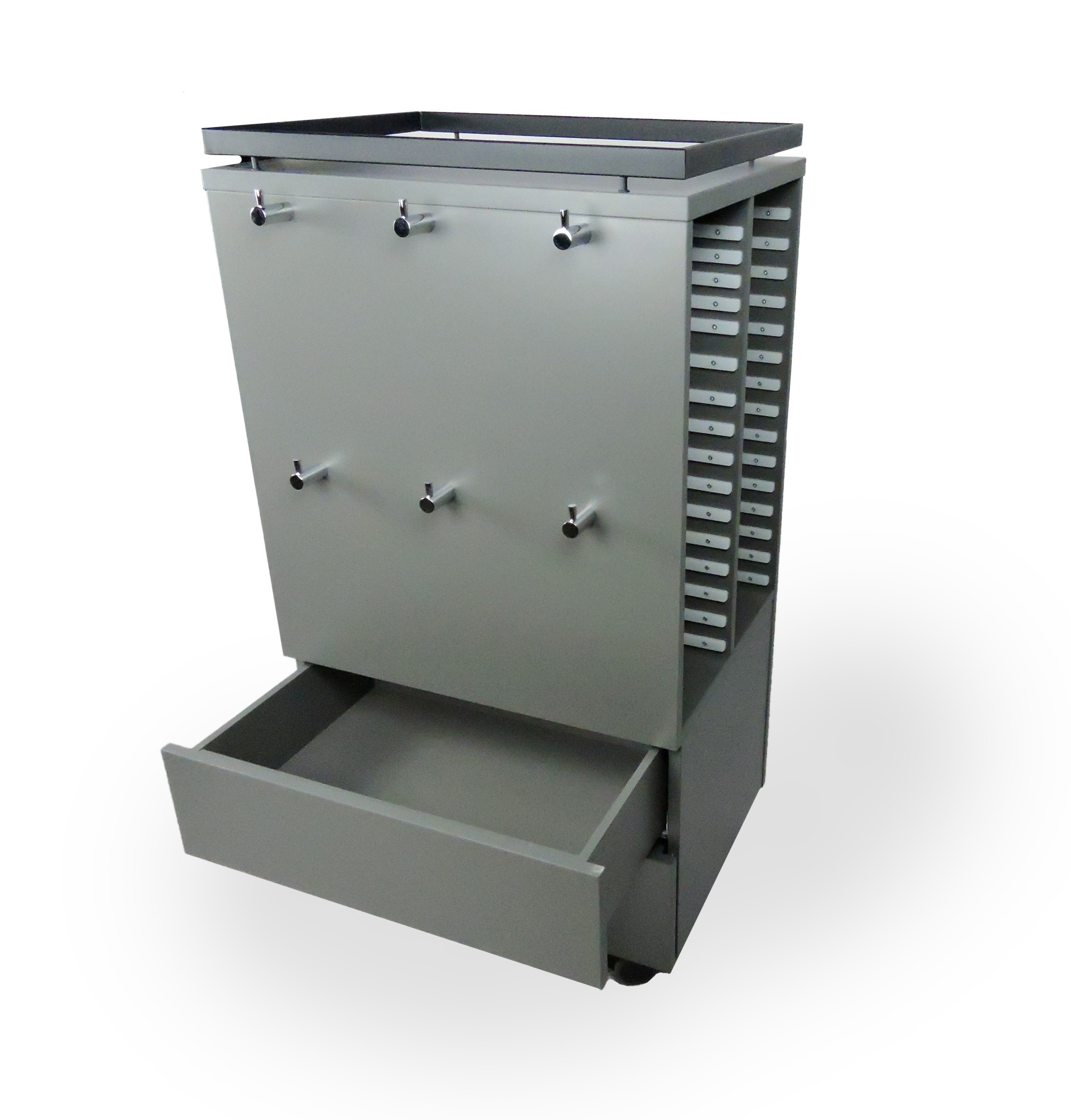 Mobilna szafka na próbki CADDY - kolor CIEMNY SZARY