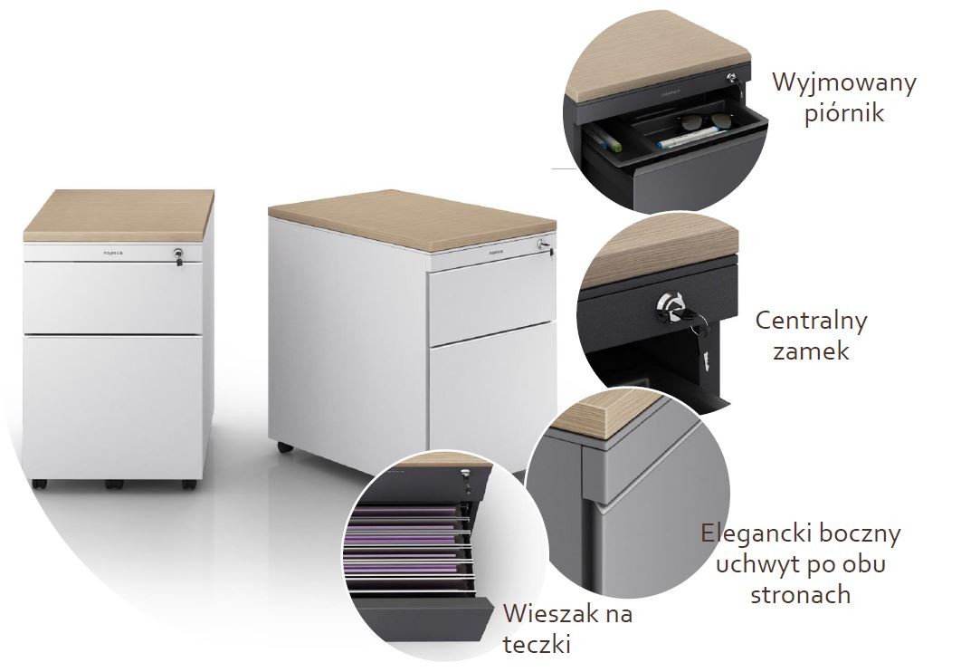 Główna galeria - Kontenerek Klea mobilny 333 czarny z poduszką (6)