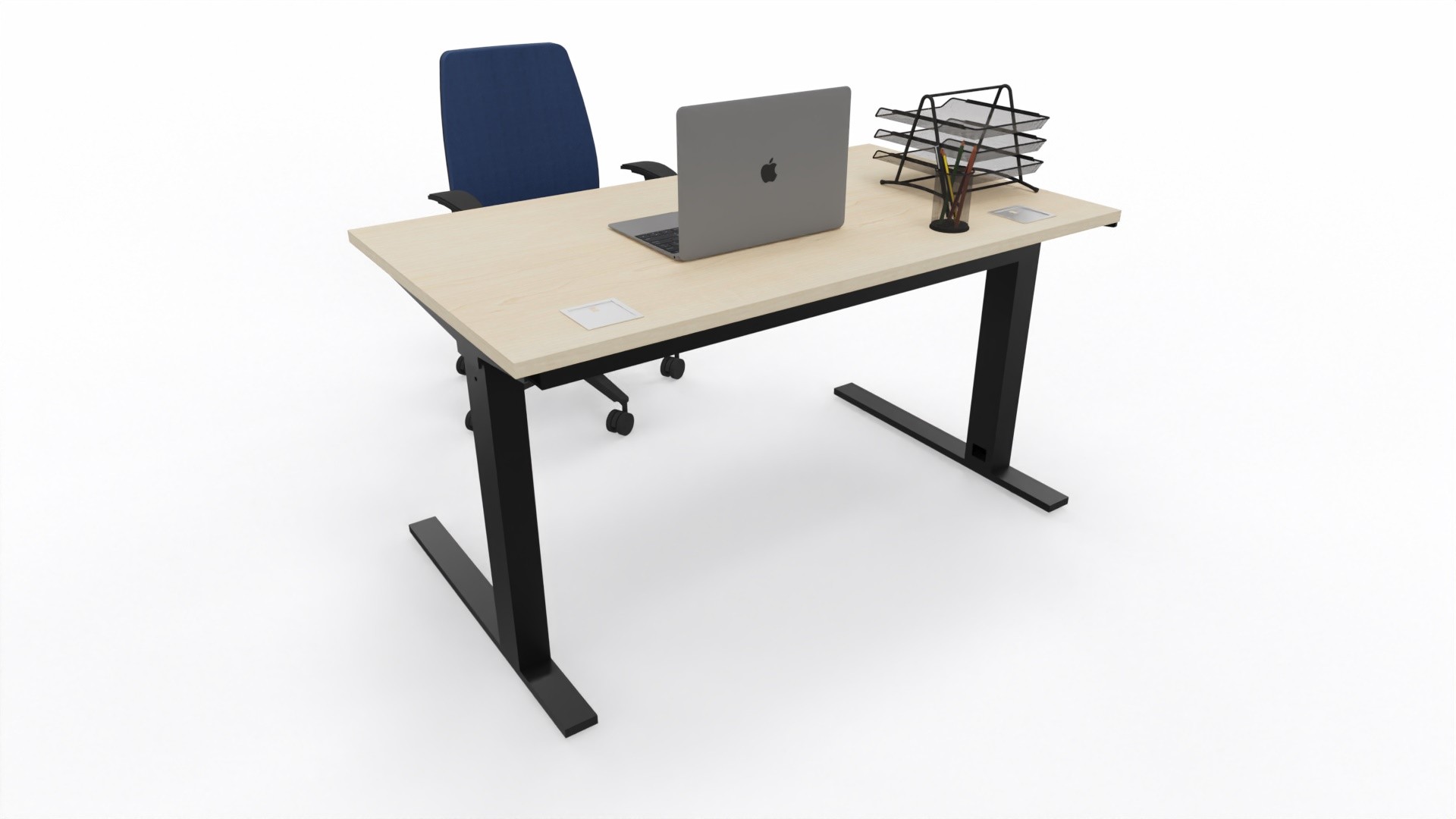 Biurko Inneo firmy Majencia-Nowy Styl 1400x800 Klon Jasny, GRATIS KANAŁ KABLOWY