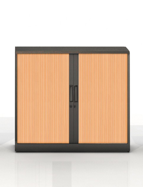 Szafa metalowa żaluzjowa firmy Majencia-Nowy Styl Basycs 1020x1000 mm - K. Ciemnoszary-Jabłoń