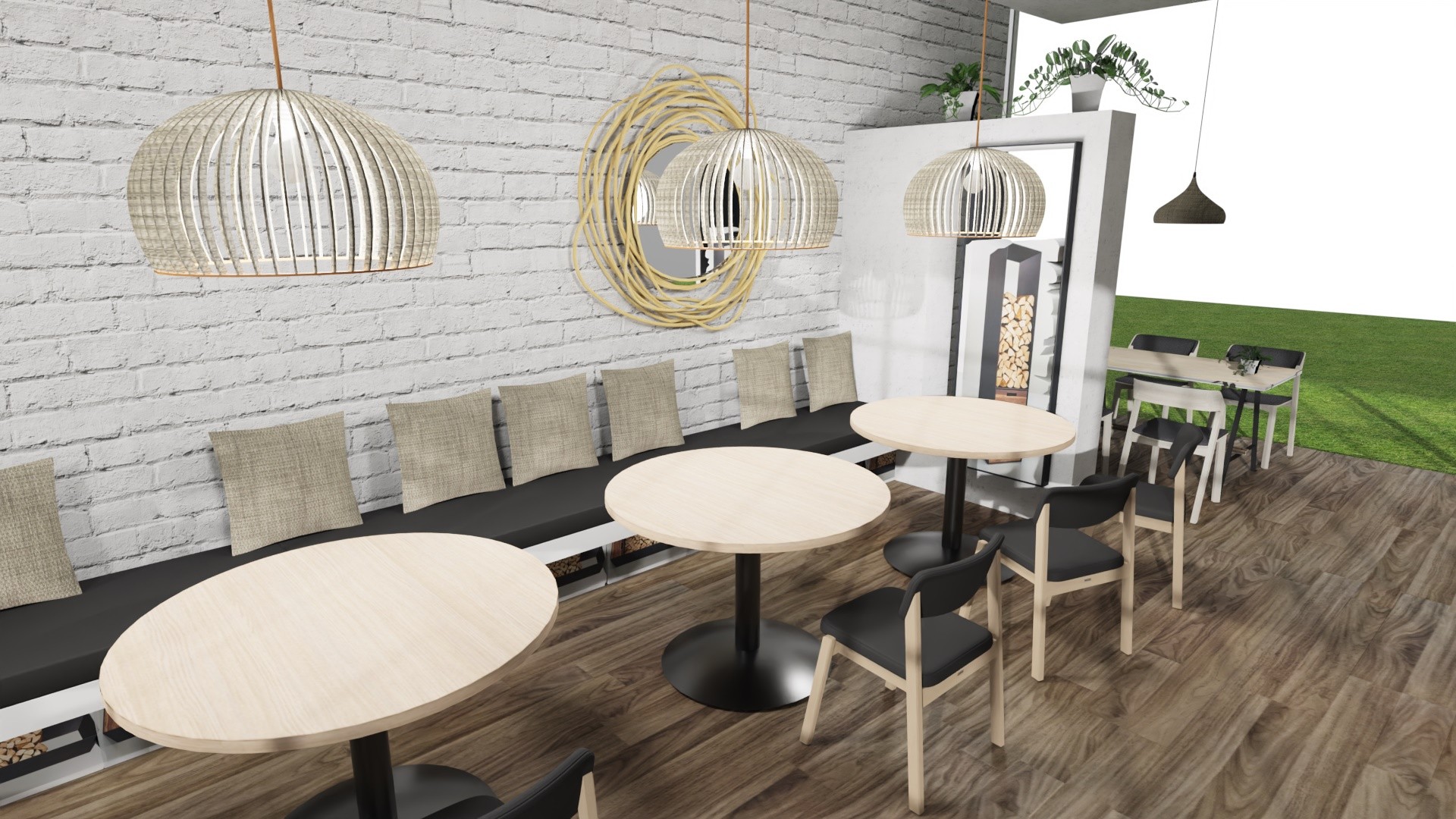 Główna galeria - Stolik kawiarniany Okrągły 110cm firmy Majencia - Nowy Styl - Ciemnoszara Podstawa + Mediaport (3)