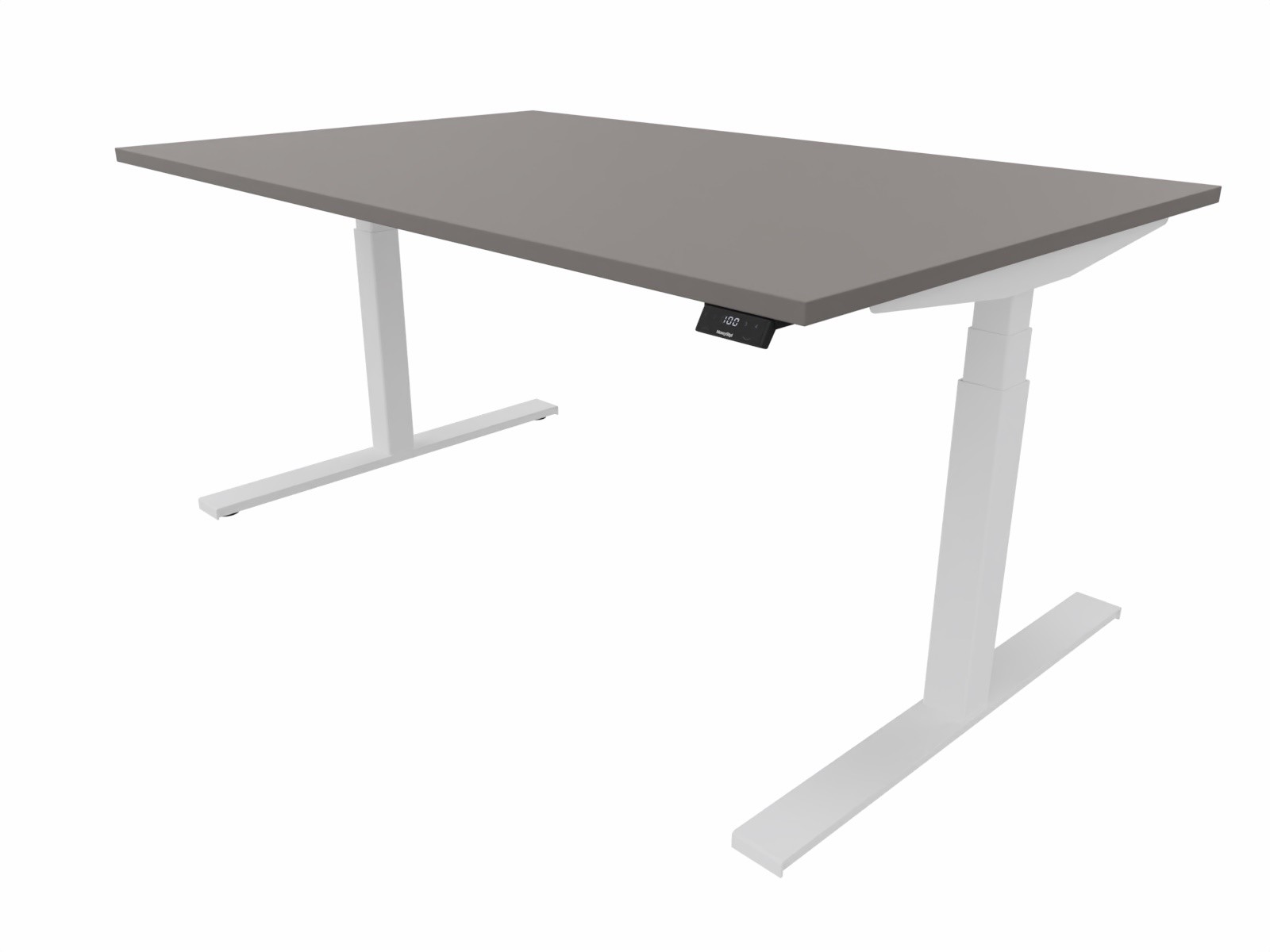 Biurko elektryczne prostokątne eModel 1600x1000 Nowy Styl biała rama