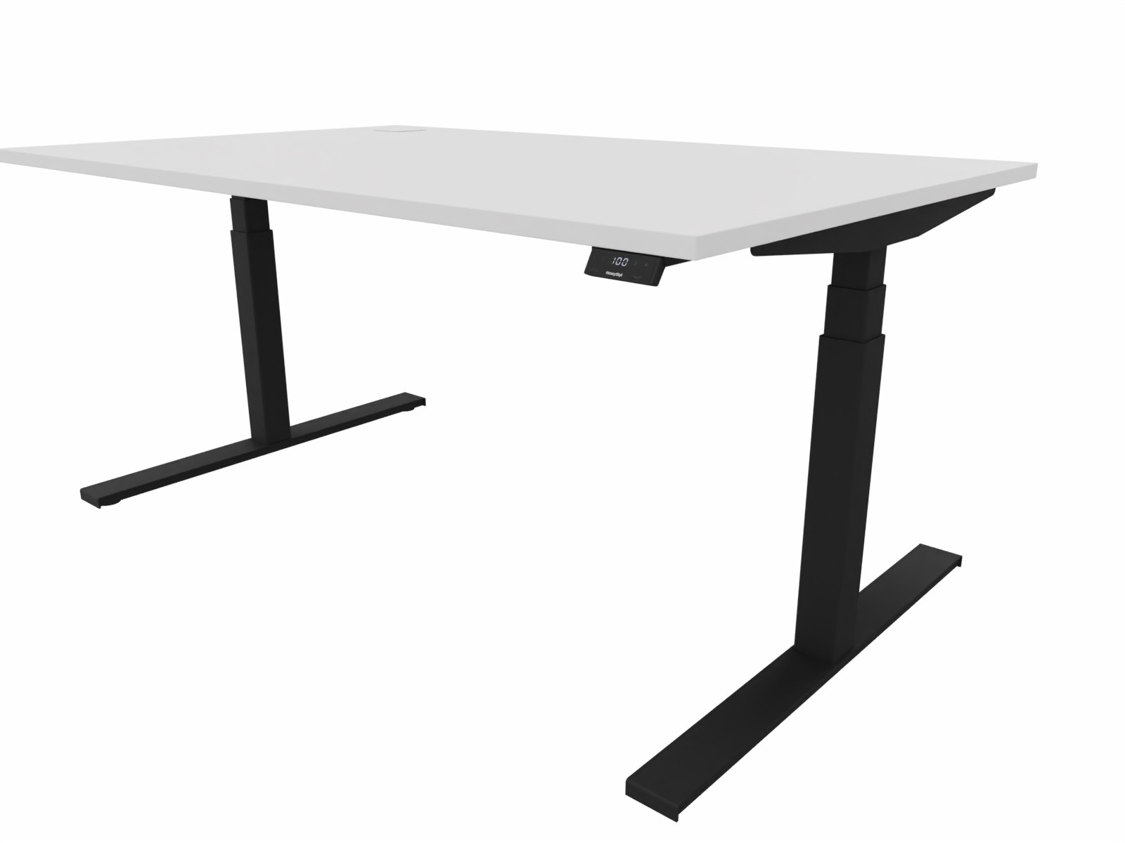 Biurko elektryczne prostokątne eModel 1600x1000 Nowy Styl noga czarna