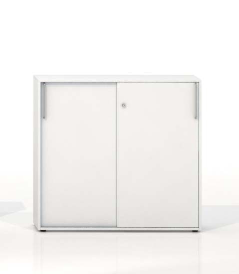 Szafa biurowa biała z drzwiami przesuwnymi STORY 1125x1000 mm firmy MAJENCIA - Nowy STYL