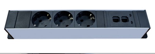 Listwa zasilająca Ratio Electric 3 gniazdka + 2xRJ45