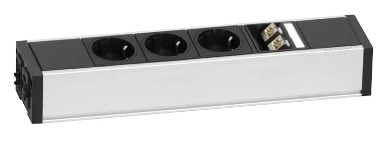 Listwa zasilająca EVOline U-DOCK 3 gniazdka + 2xRJ45