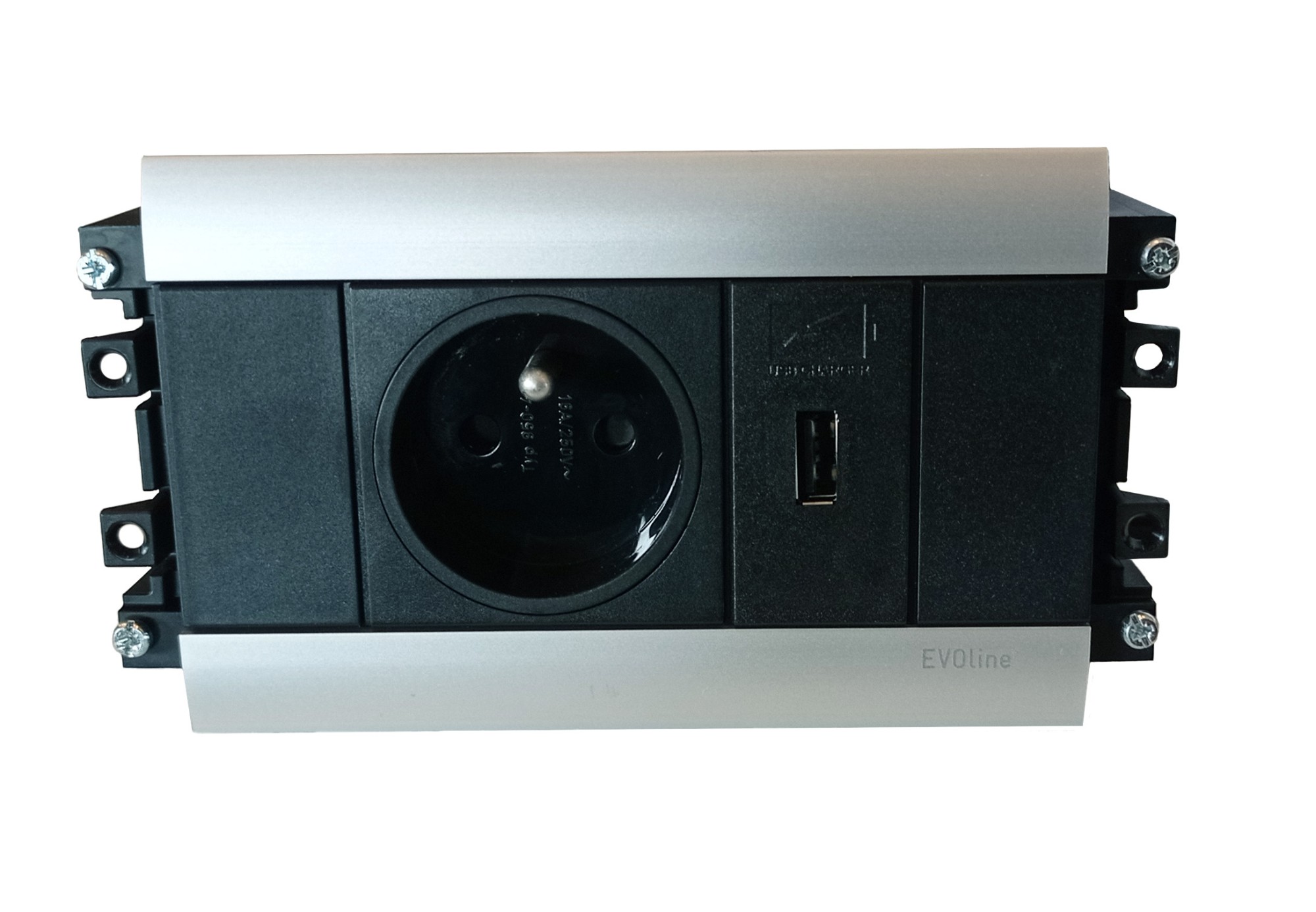 Główna galeria - Listwa zasilająca montowana w blat EVOline FRAME DOCK 1x230V 1 xUSB (4)