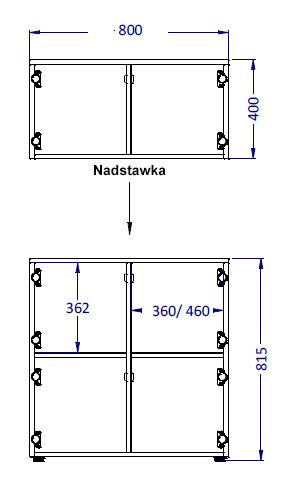 Główna galeria - Szafka nadstawna depozytowa, lockers Story z szyfrem, 2 skrytki firmy MAJENCIA - Nowy STYL (2)