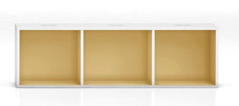 Regał biurowy poziomy Oxo moduł dolny z dwoma przegrodami pionowymi firmy MAJENCIA - Nowy STYL