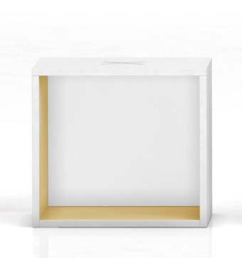 Regał biurowy w białym kolorze Oxo moduł środkowy firmy Majencia - Nowy Styl