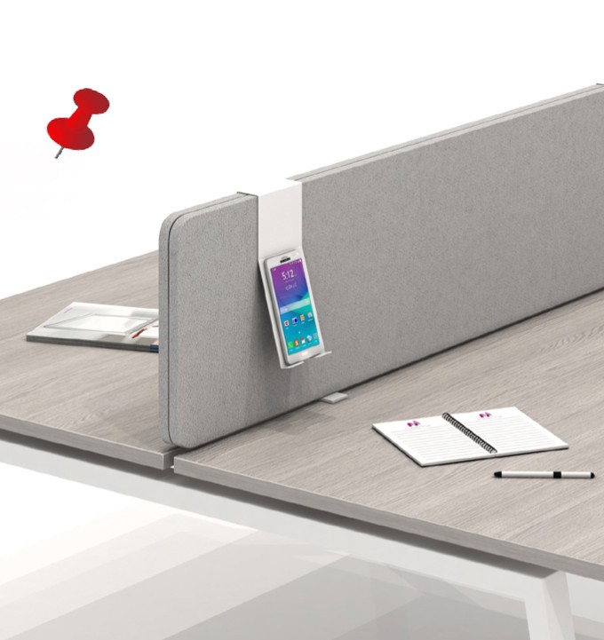 Przegroda do biurka, Ekran akustyczny Maskot - Tapicerowany 1600 x 375 mm