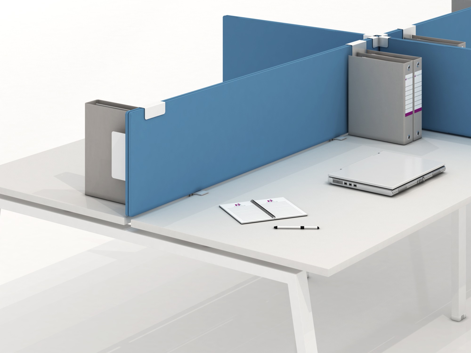 Przegroda boczna do biurka, Ekran akustyczny Maskot - Tapicerowany 840 x 380 mm
