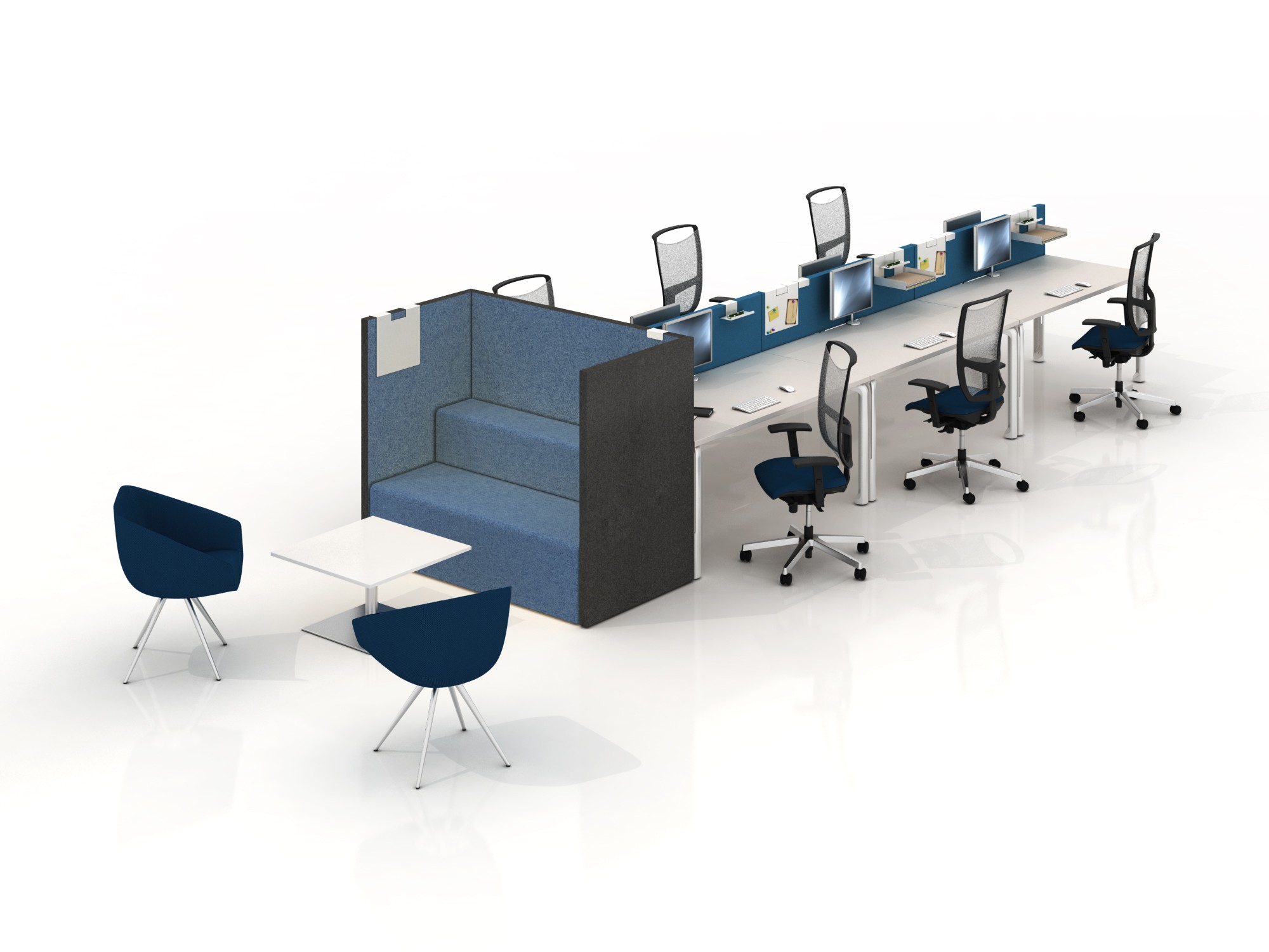 Główna galeria - Workbench Eklipse 1600x790 mm x2 biurko dwuosobowe (2)