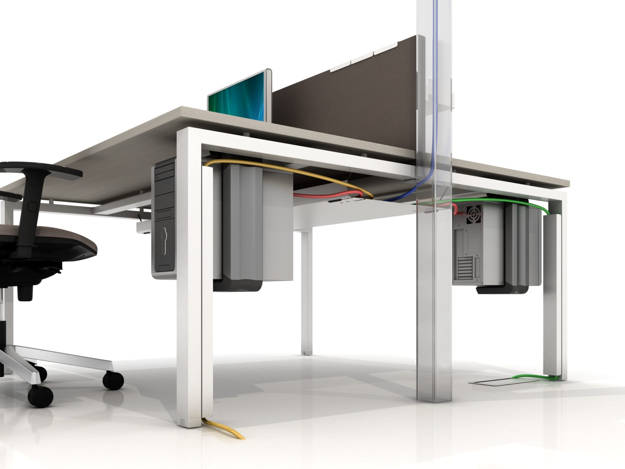 Główna galeria - Biurko Conecto Workbench podwójne 1600 x 1600 x 740mm  (szer x gł x wys) (2)