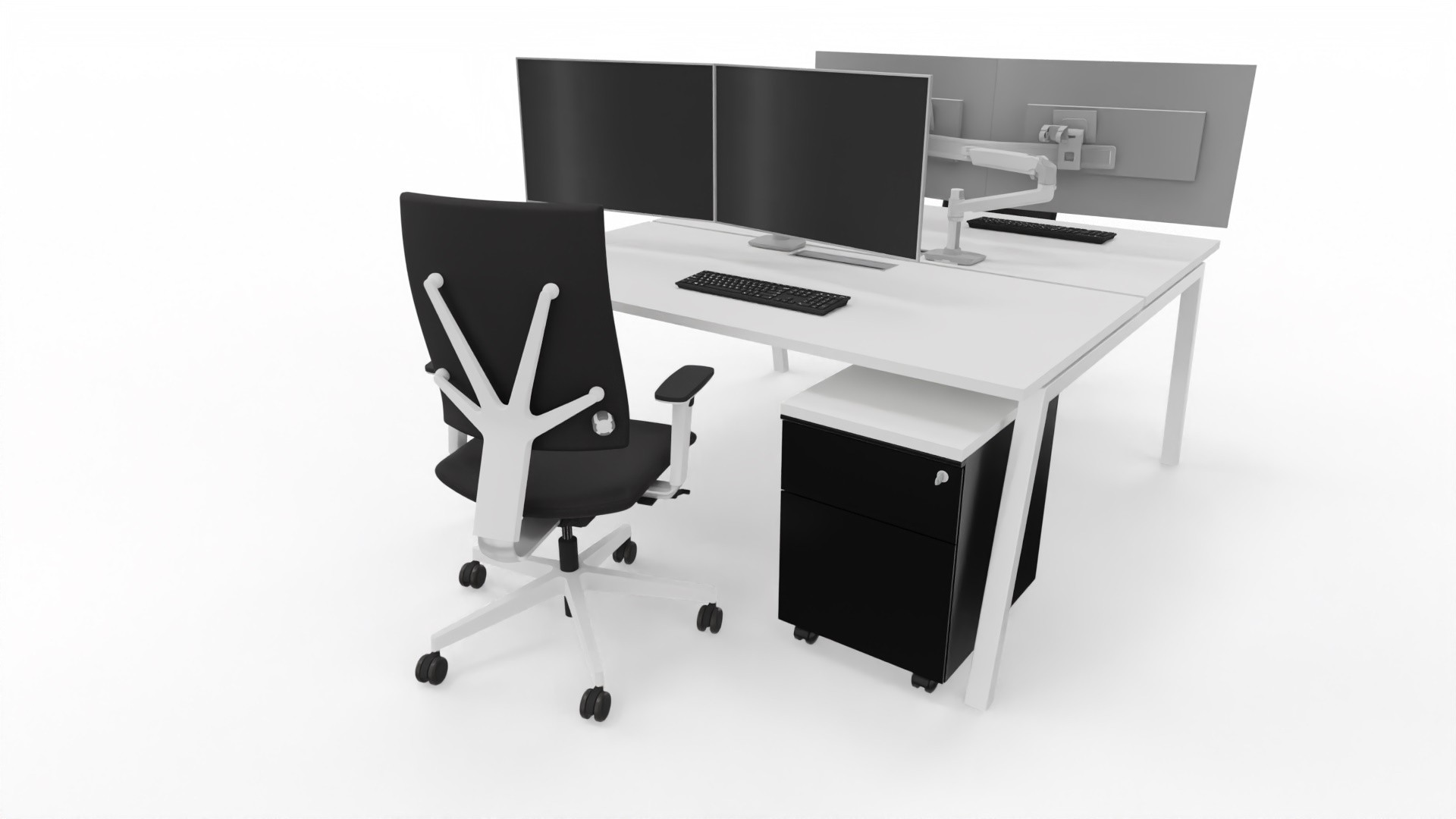 Główna galeria - Biurko Conecto Workbench podwójne 1600 x 1600 x 740mm  (szer x gł x wys) (3)