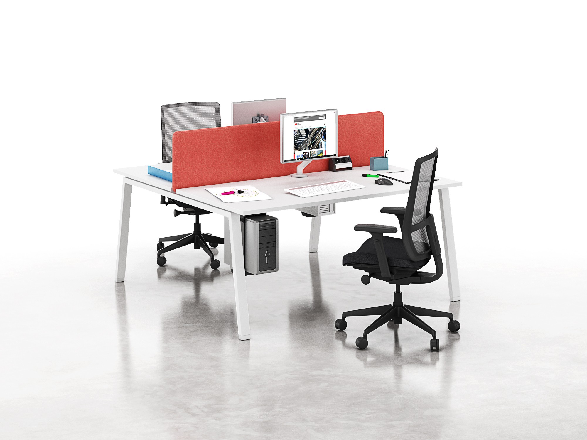 Główna galeria - Biurko Conecto Workbench podwójne 1600 x 1600 x 740mm  (szer x gł x wys) (5)
