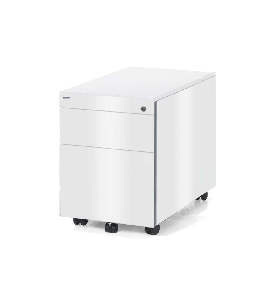 Kontenerek Klea mobilny 36 biały z topem metalowym