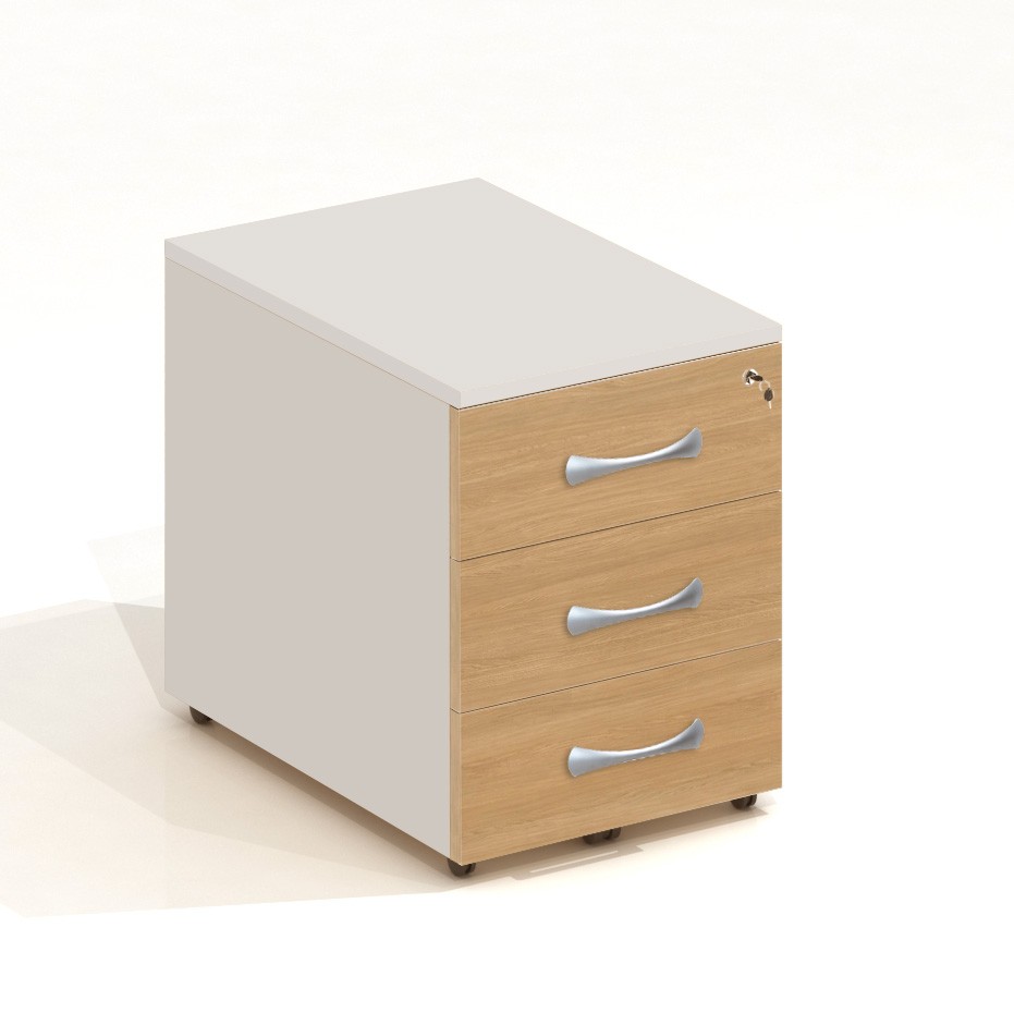 Kontenerek mobilny Classwood Kaszmir z frontem w dębowym fornirze 333