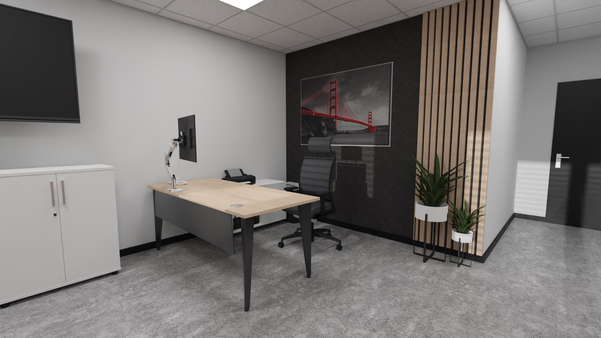 Główna galeria - Biurko dyrektorskie 1600x800x740cm Origami (szer x gł x wys)z pomocnikiem prawe akacja (11)