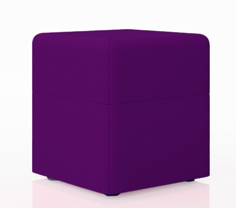 Pufa z serii Softwork 400x400 mm kolor śliwka