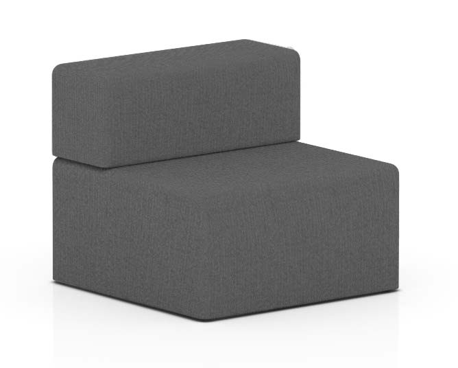 Kanapa z oparciem prostym 800x800mm z serii Softwork kolor melange szary